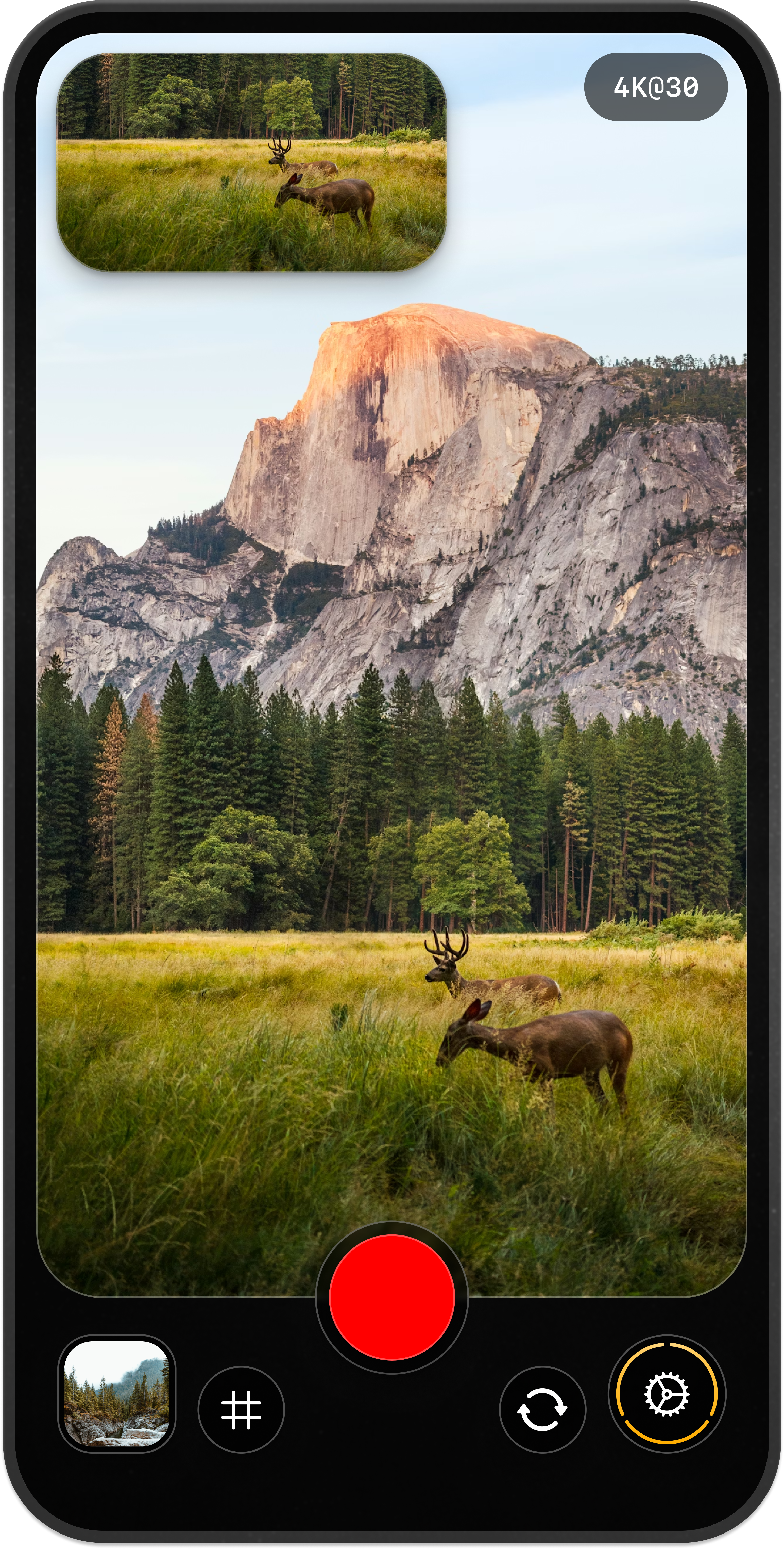 OneShot Cam recording both vertical and horizontal video simultaneously